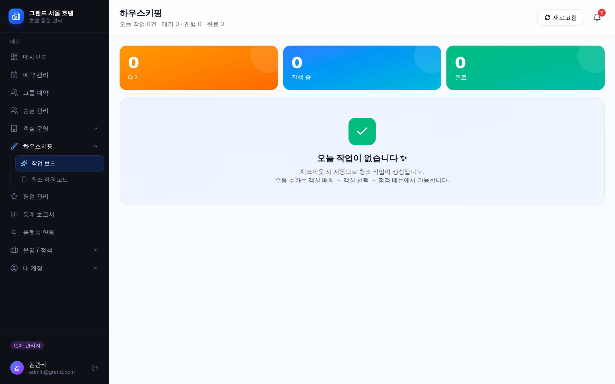 하우스키핑 보드